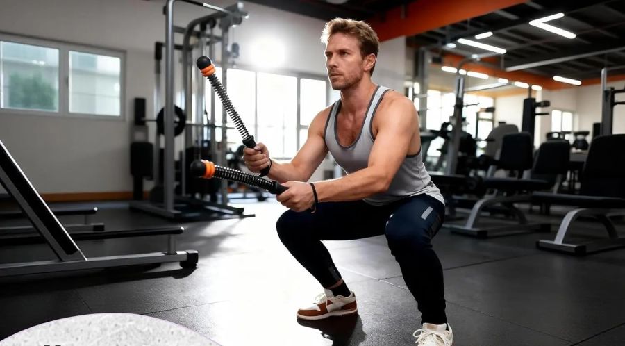 Full-body squat waves with the GLOWBORA cordless ropes